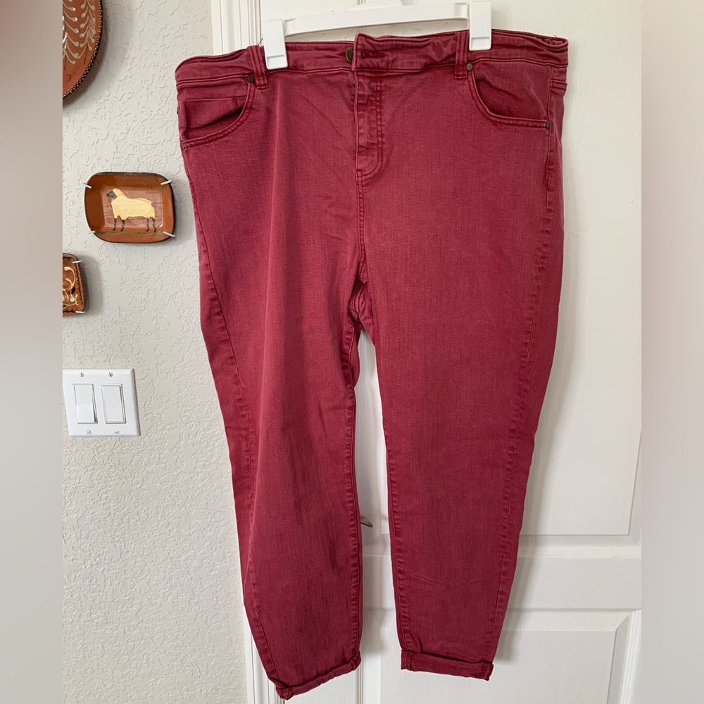 Liverpool Skinny Jean in Coral-Pink, Size 24W